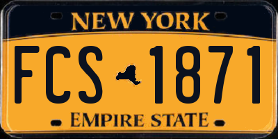 NY license plate FCS1871