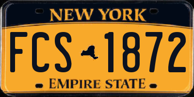 NY license plate FCS1872