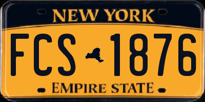 NY license plate FCS1876