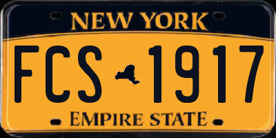 NY license plate FCS1917