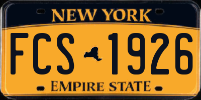 NY license plate FCS1926