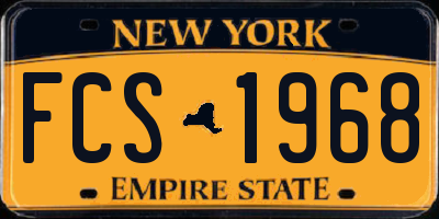 NY license plate FCS1968