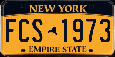 NY license plate FCS1973