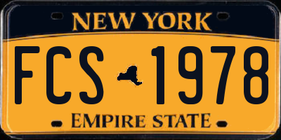 NY license plate FCS1978