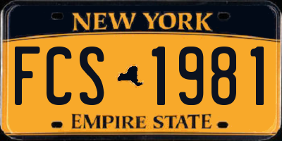 NY license plate FCS1981