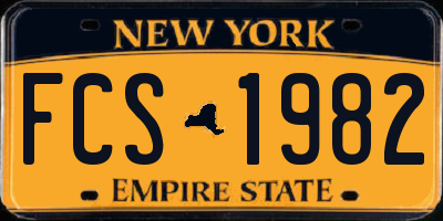 NY license plate FCS1982