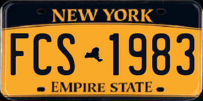 NY license plate FCS1983