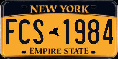 NY license plate FCS1984