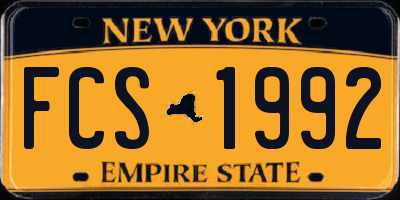 NY license plate FCS1992