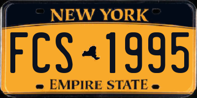 NY license plate FCS1995