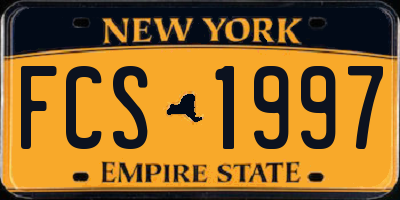 NY license plate FCS1997