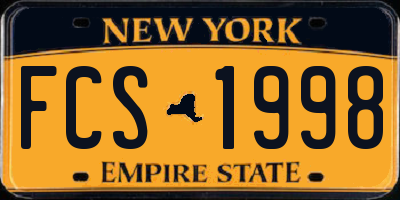 NY license plate FCS1998