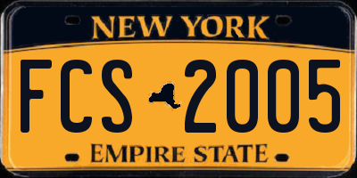 NY license plate FCS2005