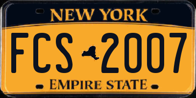 NY license plate FCS2007