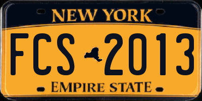 NY license plate FCS2013