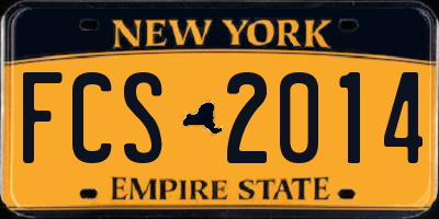 NY license plate FCS2014