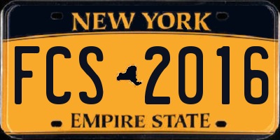 NY license plate FCS2016
