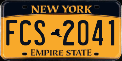 NY license plate FCS2041