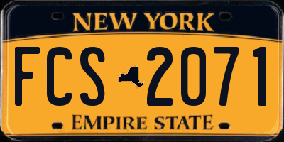 NY license plate FCS2071