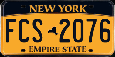 NY license plate FCS2076