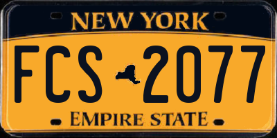 NY license plate FCS2077