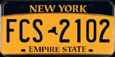 NY license plate FCS2102