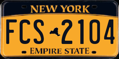 NY license plate FCS2104