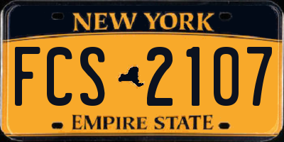 NY license plate FCS2107