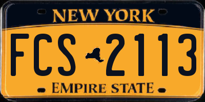 NY license plate FCS2113