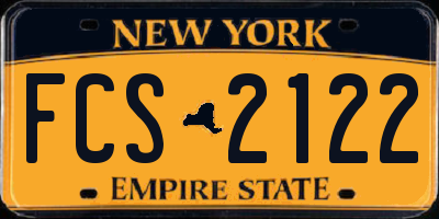 NY license plate FCS2122
