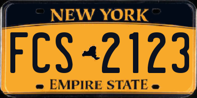 NY license plate FCS2123