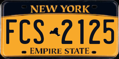 NY license plate FCS2125