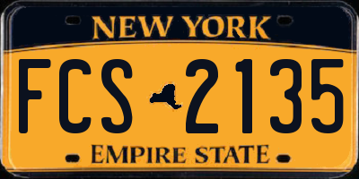 NY license plate FCS2135