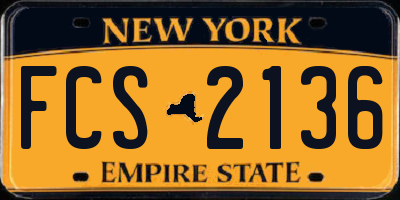 NY license plate FCS2136