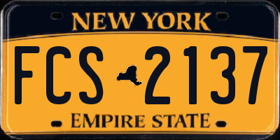 NY license plate FCS2137