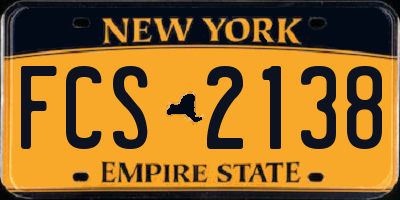 NY license plate FCS2138
