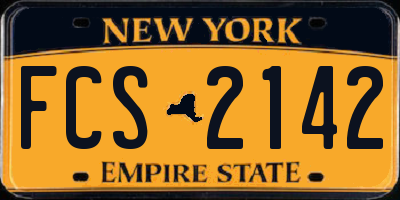 NY license plate FCS2142