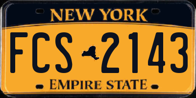 NY license plate FCS2143