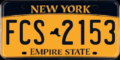 NY license plate FCS2153