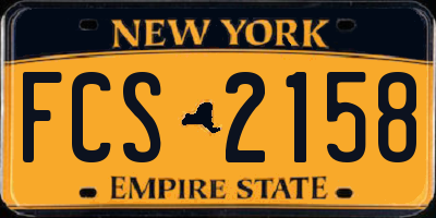 NY license plate FCS2158