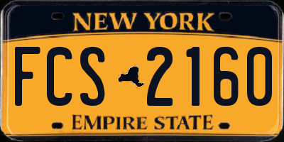 NY license plate FCS2160