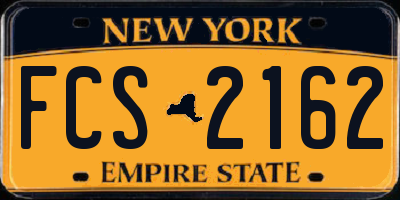 NY license plate FCS2162
