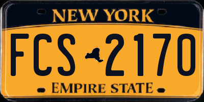 NY license plate FCS2170