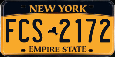 NY license plate FCS2172