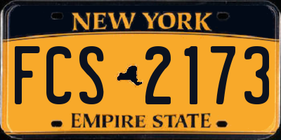 NY license plate FCS2173