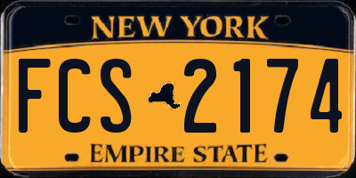 NY license plate FCS2174