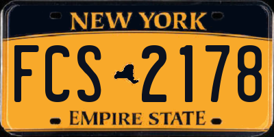 NY license plate FCS2178