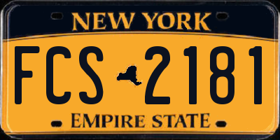 NY license plate FCS2181