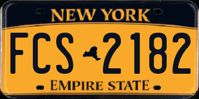 NY license plate FCS2182