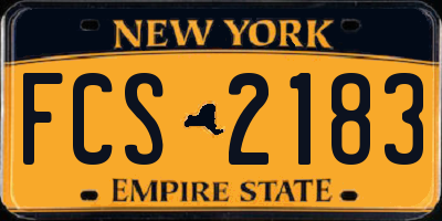 NY license plate FCS2183
